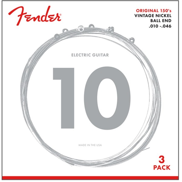 Fender USA ORIGINAL PURE NICKEL 150R GUITAR STRINGS 3-PACK (#0730150310)