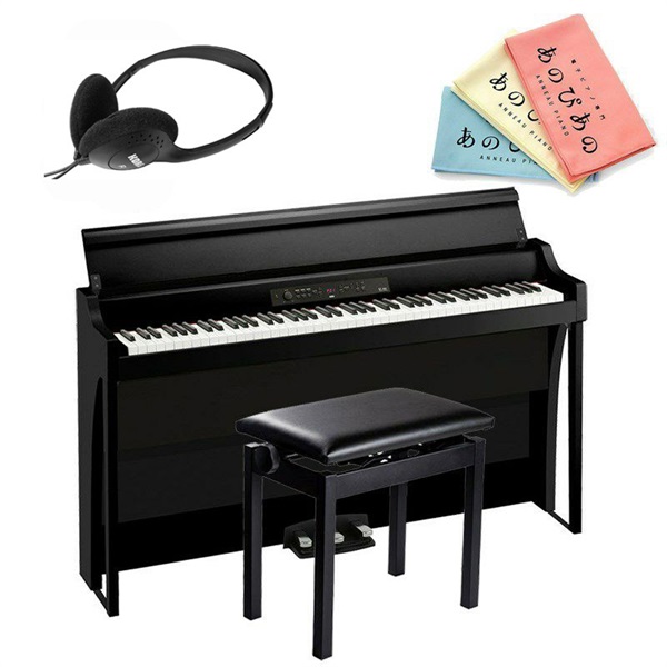 KORG G1B Air BK(純正ピアノイス(PC-300BK)セット・お手入れクロス付)(限定特価)(ヘッドホン付属)(沖縄・離島別途見積り、代引不可)