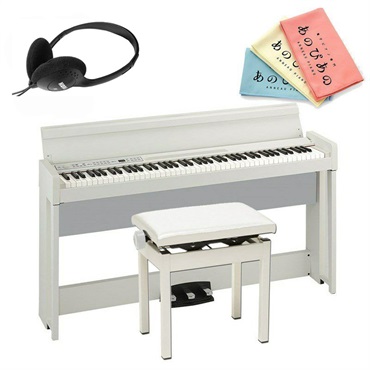 KORG C1 Air WH(純正ピアノイス(PC-300WH)セット・お手入れクロス付)(ヘッドホン付属)(沖縄・離島別途見積り、代引不可)