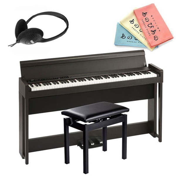 KORG C1 Air BR(ブラウン木目調仕上げ)(純正ピアノイス(PC-300BK)セット・お手入れクロス付)(ヘッドホン付属)(沖縄・離島別途見積り、代引不可)
