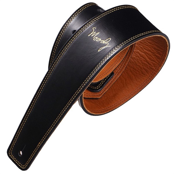 Moody Handmade Leather Straps Leather & Leather Series 2.5inch long Tail 【  Navy / Cream 】 ｜イケベ楽器店オンラインストア