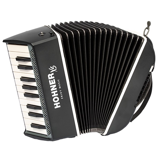 Hohner XSｱｺｰﾃﾞｨｵﾝ ピアノキー Dark grey 【超小型・軽量アコーディオン！】