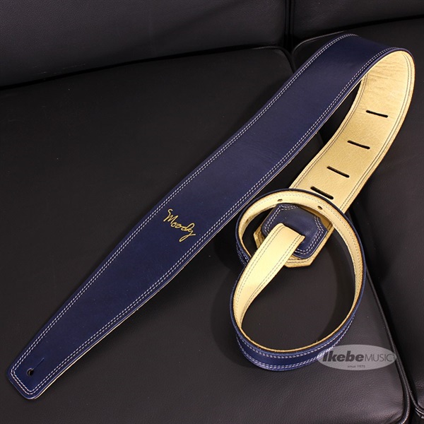 Handmade Leather Straps Leather & Leather Series 2.5inch long Tail 【 Navy / Cream 】の商品画像