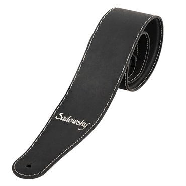 Genuine Leather Bass Strap (Black/Silver)