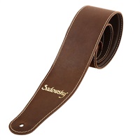 Genuine Leather Bass Strap (Brown/Gold)