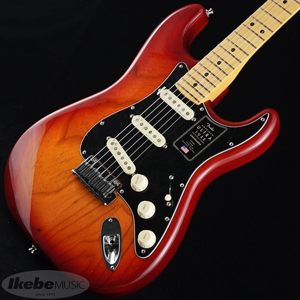 Fender USA American Ultra Luxe Stratocaster (Plasma Red Burst/Maple)