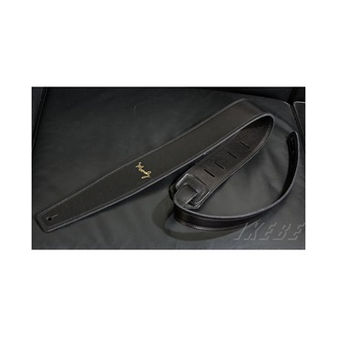 Handmade Leather Straps Leather & Leather Series 2.5inch Long Tail 【Black / Black】