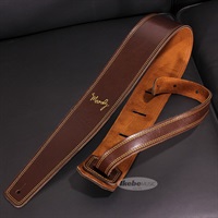 Handmade Leather Straps Leather & Suede Series 2.5inch Standard Tail 【 Dark Chocolate / Tobacco 】