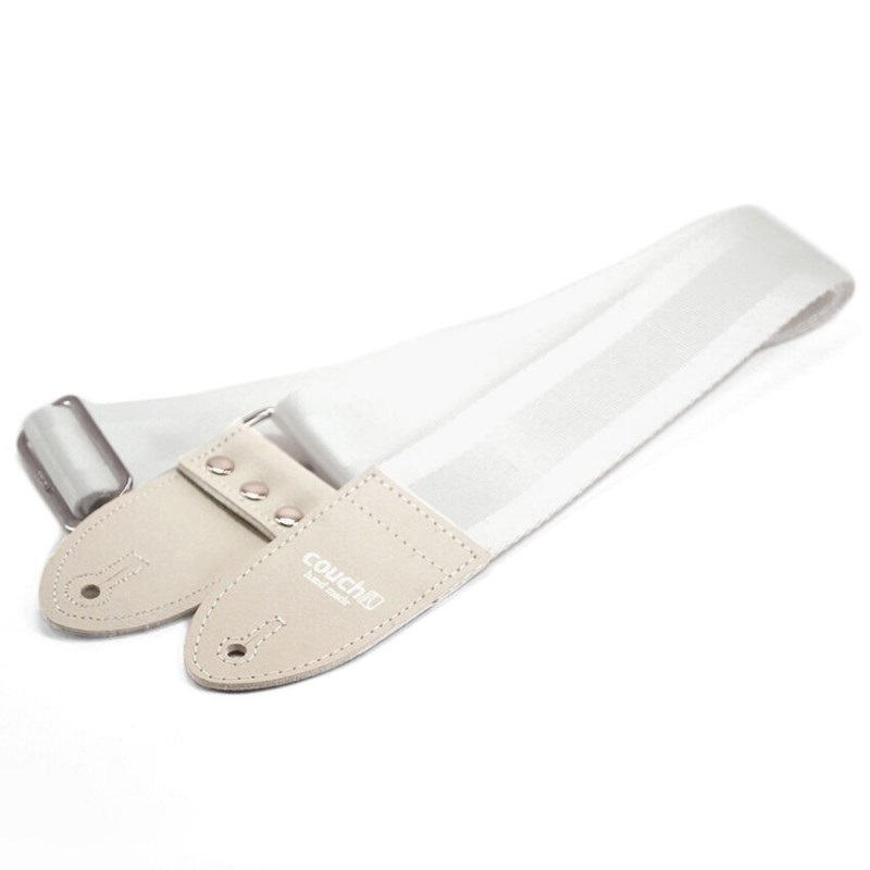 Couch Guitar Strap All White Seatbelt
