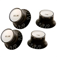 Top Hat Knobs with Inserts 4 pack (Black/Silver Metal Insert) [PRMK-010]