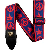 Red and Blue Peace Love Dove Jacquard Strap [#P04698]