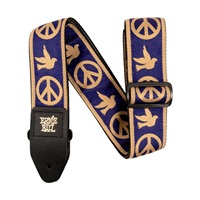 Navy Blue and Beige Peace Love Dove Jacquard Strap [#P04699]