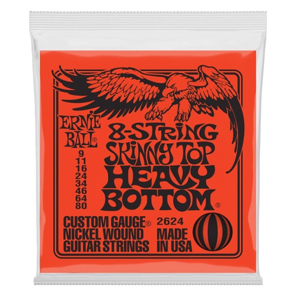 ERNIE BALL Skinny Top Heavy Bottom Slinky 8-Strings Electric Guitar Strings #2624