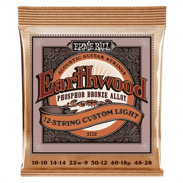 ERNIE BALL Earthwood Acoustic Phosphor Bronze 12-STRING 2152 CUSTOM LIGHT （10-48 12ST）