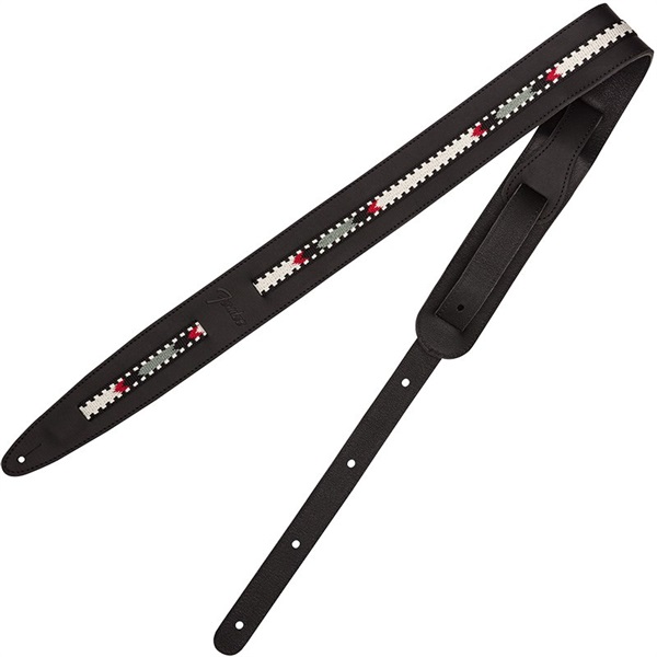 Fender USA Paramount Acoustic Leather Strap (Black) (#0990612002)