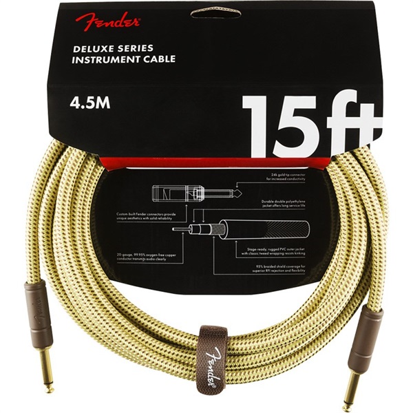 Deluxe Series Instrument Cable， Straight/Straight， 15'， Tweed(#0990820084)の商品画像