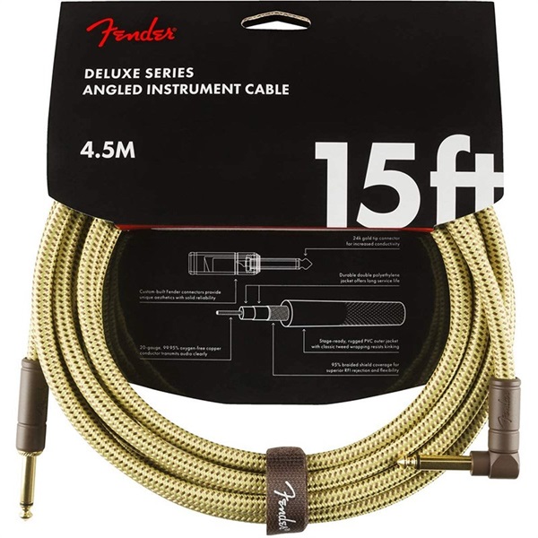 Deluxe Series Instrument Cable， Straight/Angle， 15'， Tweed(#0990820086)の商品画像