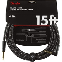 Deluxe Series Instrument Cable， Straight/Angle， 15' Black Tweed(#0990820085)