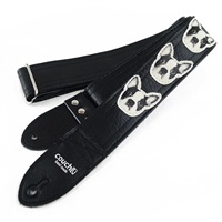 ワン・ワン・ワン・クロ [Dog Guitar Strap Black/White Dogs]
