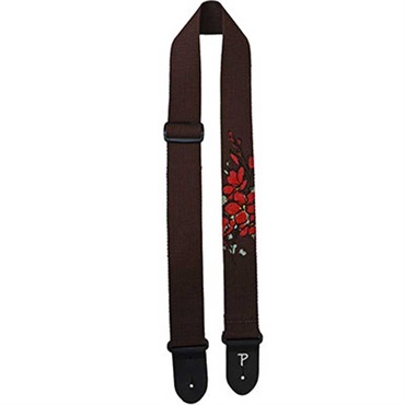 PERRI'S SCREEN PRINTED COTTON STRAP FLOWERS［CWSSP-7038/Brown］