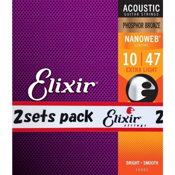 ELIXIR 【創業50周年大決算SALE】 16002 2pack アコースティック フォスファーブロンズ NANOWEB エクストラライト 010-047