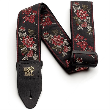 Red Rose Jacquard Guitar Strap [#P04142]