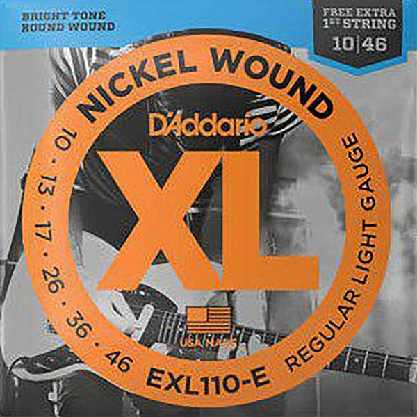 D’Addario XL Nickel Electric Guitar Strings EXL110-E (Regular Light/10-46) 【E弦プラスパック】