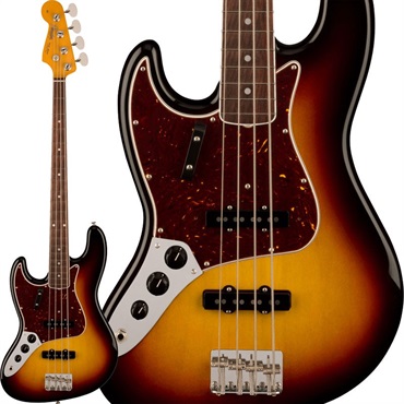 Fender USA American Vintage II 1966 Jazz Bass Left-Hand (3-Color Sunburst/Rosewood)