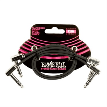 ERNIE BALL FLAT RIBBON STEREO PATCH CABLE 2-PACK #6405 (12inch/30.48cm)