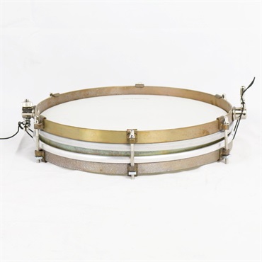 Pancake 12 x 1.5 Raw Brass Snare Drum [Single Tension，No Lugs， with Brass Single Hoops]