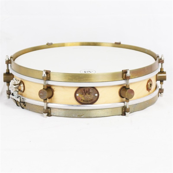 A&F Drum Co Wood Rude Boy Maple Snare Drum 13 x 3 with Raw Brass Hoops