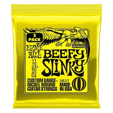 ERNIE BALL Beefy Slinky Nickel Wound Electric Guitar Strings 3 Pack #3627
