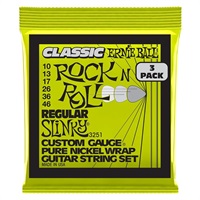 Regular Slinky Classic Rock n Roll Pure Nickel Wrap Electric Guitar Strings 3 Pack #3251