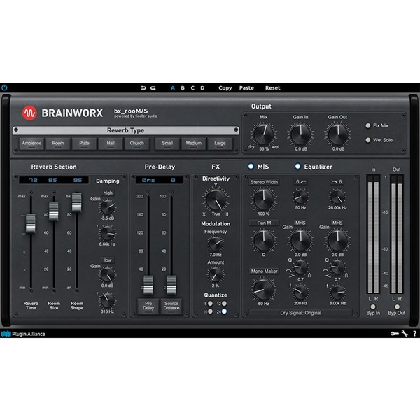 Plugin Alliance Brainworx bx_rooMS(オンライン納品)(2時間以内に納品)