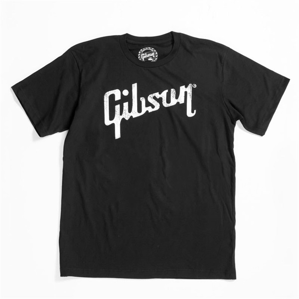 Gibson Distressed Gibson Logo T (Black) (Large) [GA-BLKTLG