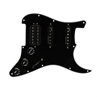 Pre-Wired Strat Pickguard， Shawbucker Bridge/Gen 4 Noiseless Neck/Middle HSS (Black) [#0992347506]【在庫処分超特価】