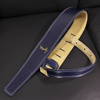 Handmade Leather Straps Leather & Suede Series 2.5inch Standard Tail 【 Navy / Cream 】