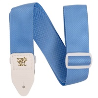 SOFT BLUE & WHITE POLYPRO GUITAR STRAP [#P05348]