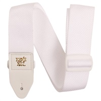 WHITE & WHITE POLYPRO GUITAR STRAP [#P05350]