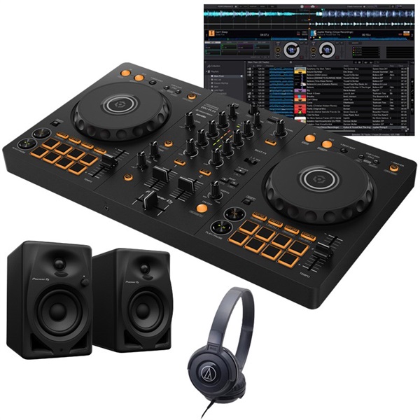 【DDJ-400後継モデル】DDJ-FLX4 + ヘッドホン + DM-40D スピーカーセット 【Power DJ'sオリジナル DDJ-FLX4初心者DJスタートガイド付属】【無償ダウンロード版rekordbox対応】の商品画像