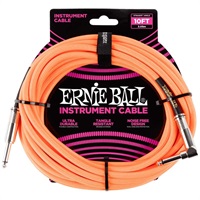 #6079 BRAIDED INSTRUMENT CABLE STRAIGHT/ANGLE 10FT (NEON ORANGE)