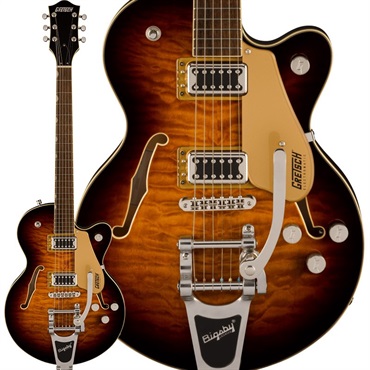 G5655T-QM Electromatic Center Block Jr. Single-Cut Quilted Maple with Bigsby (Sweet Tea)