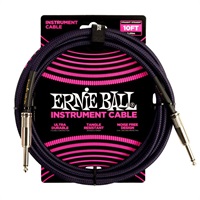 【秋のスーパーセール】 #6393 BRAIDED INSTRUMENT CABLE STRAIGHT/STRAIGHT 10FT (PURPLE/BLACK)