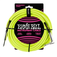 #6057 BRAIDED INSTRUMENT CABLE STRAIGHT/ANGLE 25FT (NEON YELLOW)【在庫処分特価】