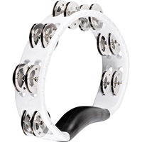 HEADLINER SERIES Hand Held ABS TAMBOURIN - White / Double Row Jingle [HTMT1WH]