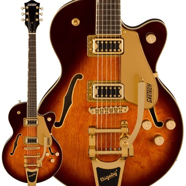 G5655TG Electromatic Center Block Jr. Single-Cut with Bigsby and Gold Hardware (Single Barrel Burst/Laurel)