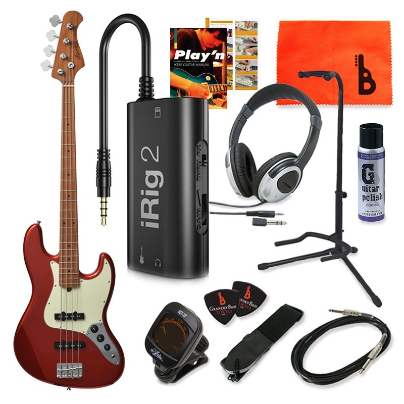 Bacchus BJB-1-RSM/M (CAR) 【ベース初心者入門セット】 ｜イケベ楽器店