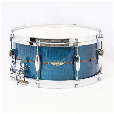 STAR Maple Snare Drum 14×6.5 [TMS1465SR-OLC] - Ocean Blue Curly Maple