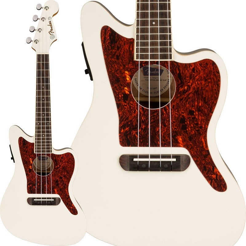 Fender Acoustics Fullerton Jazzmaster Uke (Olympic White) 【数量 