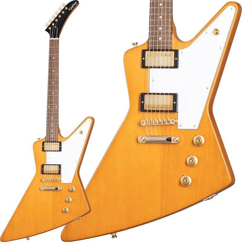 Epiphone Inspired by Gibson Custom Shop 1958 Korina Explorer White Pickguard (Aged Natural)